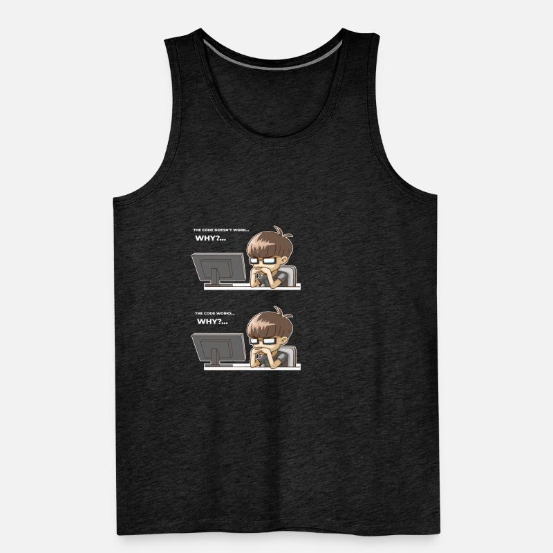 Funny programming code works why Men's Premium Organic Tank Top