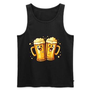Chopes à bière drôles Rire Bière Boire de l’alcool Humour - Débardeur bio Premium Homme - noir - Devant - Michal (187cm)