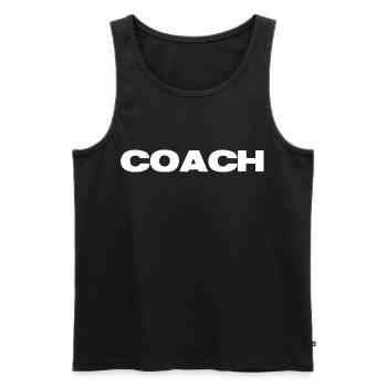 Coach Bold - Männer Premium Bio Tank Top - Schwarz - Vorne - AI Model Male 178 light (178cm)