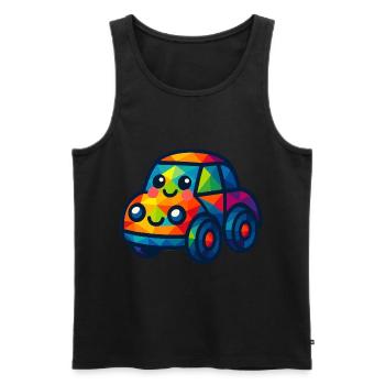 WPAP Polygon Kawaii Style Bébé Jouet Voiture - Débardeur bio Premium Homme - noir - Devant - Michal (187cm)