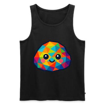 WPAP Polygon Kawaii Style Baby Rocks - Débardeur bio Premium Homme - noir - Devant - Michal (187cm)
