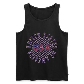 USA - Männer Premium Bio Tank Top - Schwarz - Vorne - Michal (187cm)