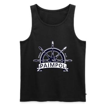 Paimpol Breizh PL22 Barre de Gouvernail - Débardeur bio Premium Homme - noir - Devant - Michal (187cm)