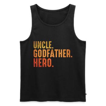 Uncle Godfather hero Uncle Godfather hero family - Men's Premium Organic Tank Top - black - Front - Michal (187cm)