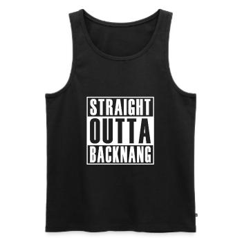Straight Outta Backnang teamshirt Straßenfest - Männer Premium Bio Tank Top - Schwarz - Vorne - AI Model Male 178 light (178cm)
