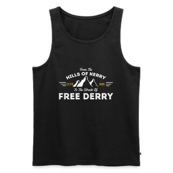 The Street Of Free Derry - Men's Premium Organic Tank Top - black - Front - Michal (187cm)