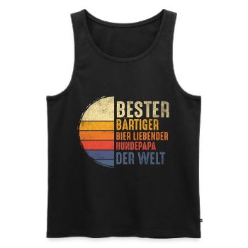 Bier Hund Hundepapa Spruch Lustig Bart Geschenk - Männer Premium Bio Tank Top - Schwarz - Vorne - Michal (187cm)