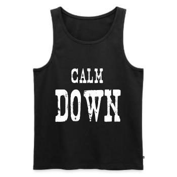 Relaxation and relaxation. Just Calm Down - Men's Premium Organic Tank Top - black - Front - Michal (187cm)