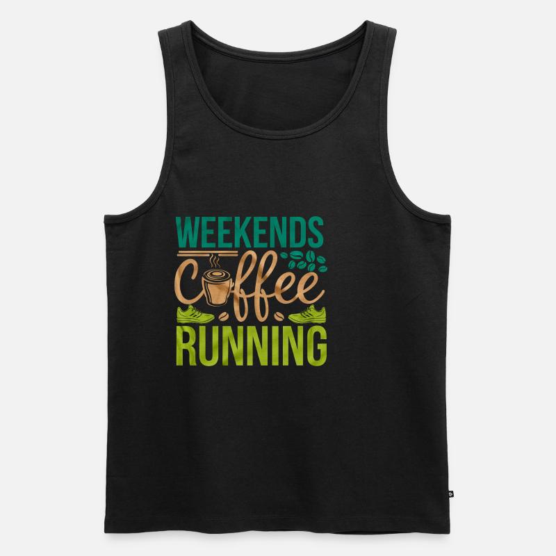 Weekends Coffee Running 6 - Männer Premium Bio Tank Top - Schwarz