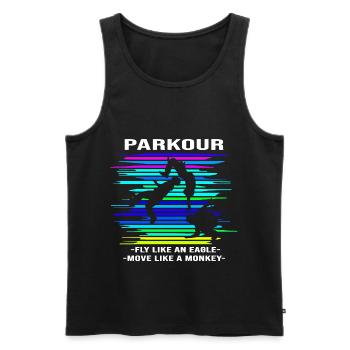Parkour Backflip - Männer Premium Bio Tank Top - Schwarz - Vorne - AI Model Male 178 light (178cm)