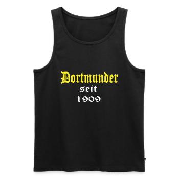 Dortmund Fussball Design - Männer Premium Bio Tank Top - Schwarz - Vorne - Michal (187cm)