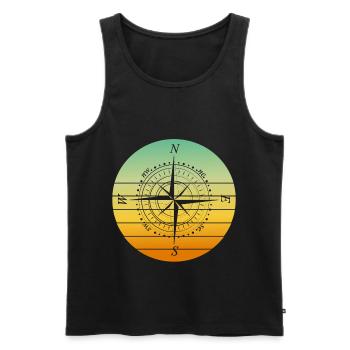 Kompass - Männer Premium Bio Tank Top - Schwarz - Vorne - AI Model Male 178 light (178cm)