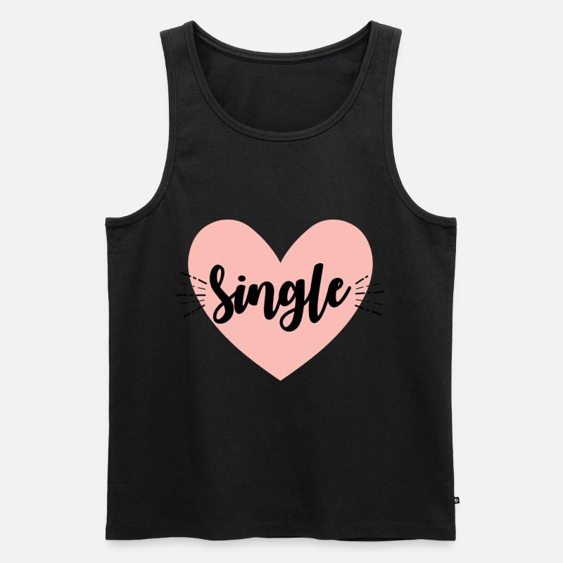 Single - Männer Premium Bio Tank Top - Schwarz