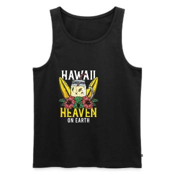 Heaven Hawaii On Earth Island Hibiscus Vacation - Men's Premium Organic Tank Top - black - Front - Michal (187cm)