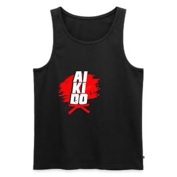 Aikido Master Fighter Martial Arts Fight Coach - Men's Premium Organic Tank Top - black - Front - Michal (187cm)