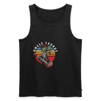 Uncle T-Rex Guitar Player Guitarist Niece Nephew - Men's Premium Organic Tank Top - black - Front - Michal (187cm)