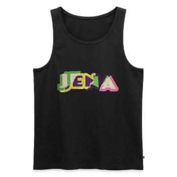 Jena Deutschland Stadt Schrift Punk Retro - Männer Premium Bio Tank Top - Schwarz - Vorne - Michal (187cm)