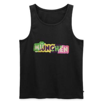 Munich Germany City Font Punk Retro - Men's Premium Organic Tank Top - black - Front - AI Model Male 178 light (178cm)