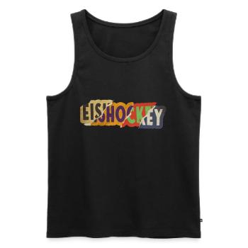 Eishockey Hockey Sport Schrift Vintage Retro Bunt - Männer Premium Bio Tank Top - Schwarz - Vorne - Michal (187cm)