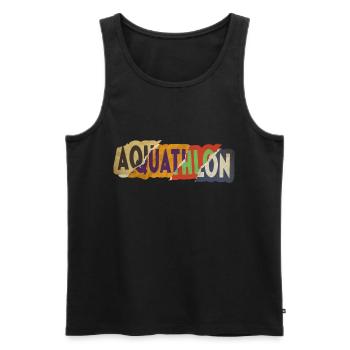 Aquathlon Schwimmen Laufen Sport Vintage Retro - Männer Premium Bio Tank Top - Schwarz - Vorne - Michal (187cm)