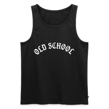 Old School - Men's Premium Organic Tank Top - black - Front - AI Model Male 178 light (178cm)