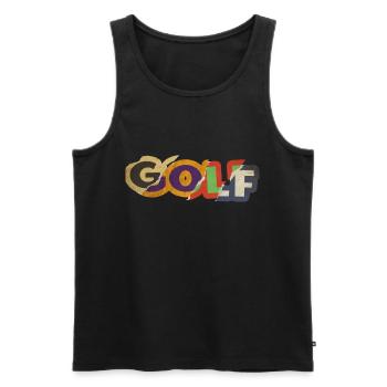 Golf Golfen Golfer Golfspieler Sport Hobby Vintage - Männer Premium Bio Tank Top - Schwarz - Vorne - AI Model Male 178 light (178cm)