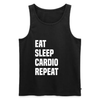 Eat Sleep Cardio Repeat - Männer Premium Bio Tank Top - Schwarz - Vorne - AI Model Male 178 light (178cm)