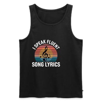 I Speak Fluent Song Lyrics 14 - Männer Premium Bio Tank Top - Schwarz - Vorne - AI Model Male 178 light (178cm)