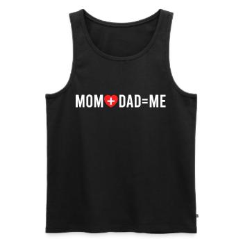 Maman et Papa égale moi Drôle d’équation familiale - Débardeur bio Premium Homme - noir - Devant - Michal (187cm)
