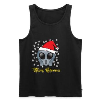 Weihnachten Alien Merry Christmas Geschenk - Männer Premium Bio Tank Top - Schwarz - Vorne - AI Model Male 178 light (178cm)