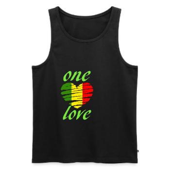 Cœur un amour - Débardeur bio Premium Homme - noir - Devant - Michal (187cm)