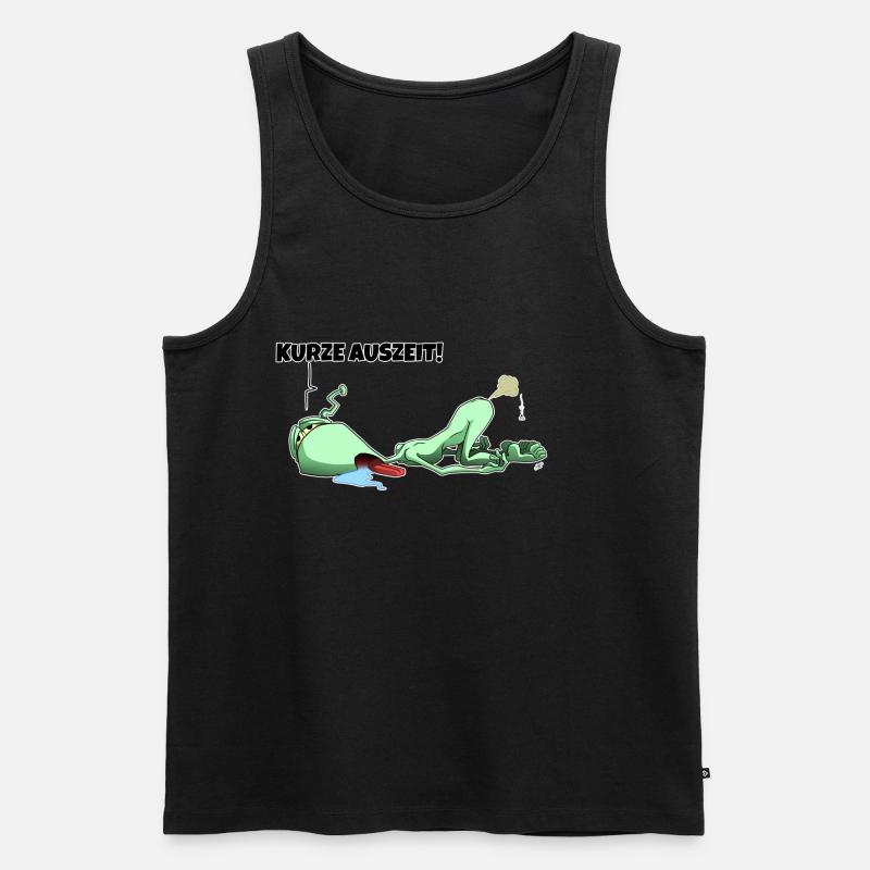 Alien Auszeit - Männer Premium Bio Tank Top - Schwarz
