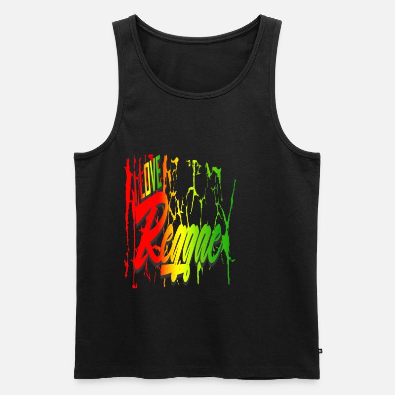 Reggae 6I love reggae - Männer Premium Bio Tank Top - Schwarz