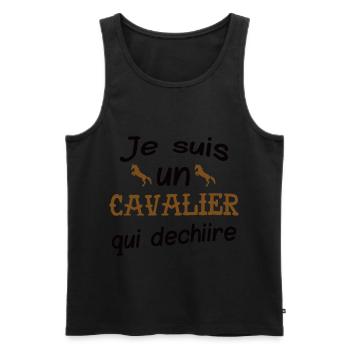 Je suis un cavalier qui déchire, humour, cheval. - Débardeur bio Premium Homme - noir - Devant - Michal (187cm)