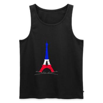 Eiffelturm Paris Frankreich Nationalfahne Souvenir - Männer Premium Bio Tank Top - Schwarz - Vorne - AI Model Male 178 light (178cm)