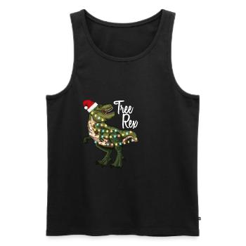 Tree Rex T-Rex Dinosaurier Weihnachts Geschenkidee - Männer Premium Bio Tank Top - Schwarz - Vorne - AI Model Male 178 light (178cm)
