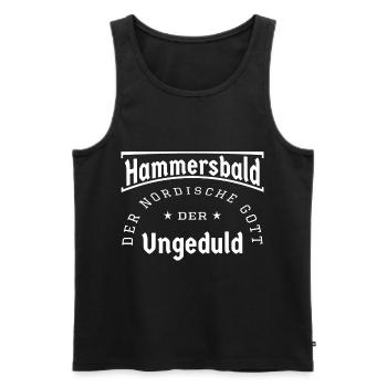 Hammersbald Ungeduld ungeduldig Geschenk Spruch - Männer Premium Bio Tank Top - Schwarz - Vorne - Michal (187cm)