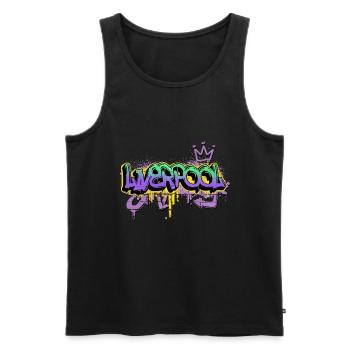 Liverpool Angleterre UK City Graffiti Spray Sprayer - Débardeur bio Premium Homme - noir - Devant - Michal (187cm)