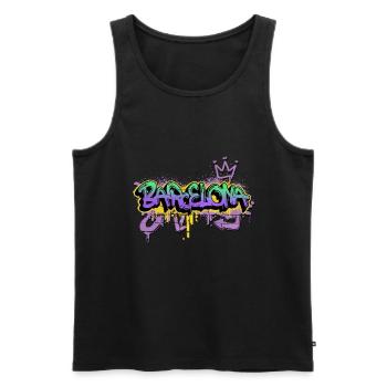 Barcelona Spanien Stadt Graffiti Spray Sprayer - Männer Premium Bio Tank Top - Schwarz - Vorne - AI Model Male 178 light (178cm)