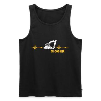 Excavator driver excavator bucket "Digger" - Men's Premium Organic Tank Top - black - Front - AI Model Male 178 light (178cm)