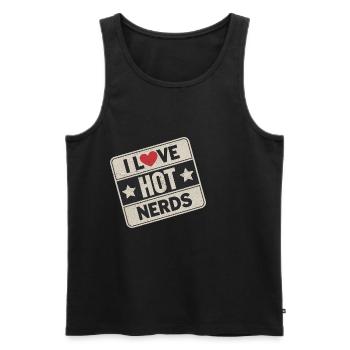 I Love Hot Nerds 24 - Männer Premium Bio Tank Top - Schwarz - Vorne - Michal (187cm)