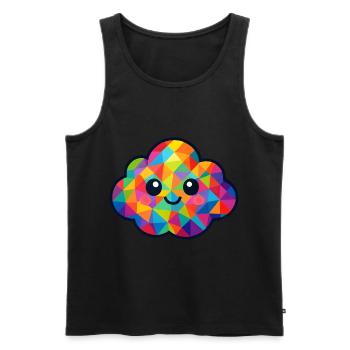 WPAP Polygon Kawaii Stil Baby Wolke - Männer Premium Bio Tank Top - Schwarz - Vorne - AI Model Male 178 light (178cm)