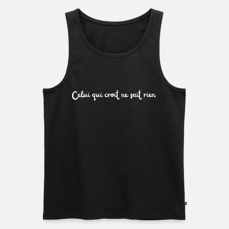 Wer glaubt - Männer Premium Bio Tank Top - Schwarz