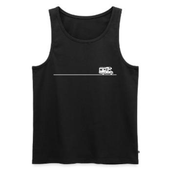 Chemise de camping pour campeurs réels - Débardeur bio Premium Homme - noir - Devant - Michal (187cm)