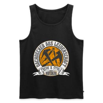 Dachdecker Shirt - Männer Premium Bio Tank Top - Schwarz - Vorne - Michal (187cm)