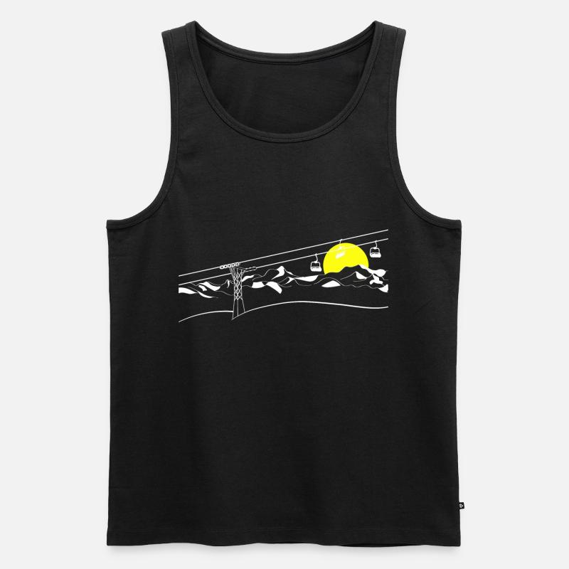 Bergbahn - Männer Premium Bio Tank Top - Schwarz