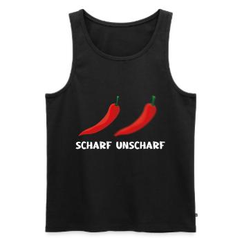 Scharf und unscharf, Fotografen Design witzig. - Männer Premium Bio Tank Top - Schwarz - Vorne - Michal (187cm)