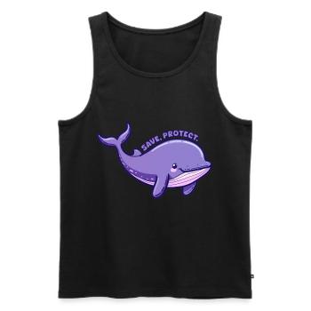 Save Protect - Lila Wal - Aufkleber - Männer Premium Bio Tank Top - Schwarz - Vorne - AI Model Male 178 light (178cm)