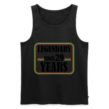 Legendary for 29 Years, 29th Birthday, Finally 29 - Men's Premium Organic Tank Top - black - Front - AI Model Male 178 light (178cm)