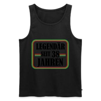 Legendary for 38 years, 38 birthday, finally 38 - Men's Premium Organic Tank Top - black - Front - AI Model Male 178 light (178cm)